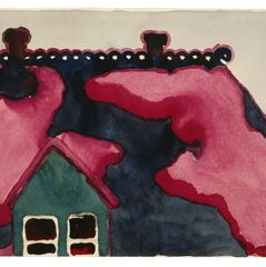 Roof with Snow – Study Sketch, 1916 | The Georgia O'Keeffe