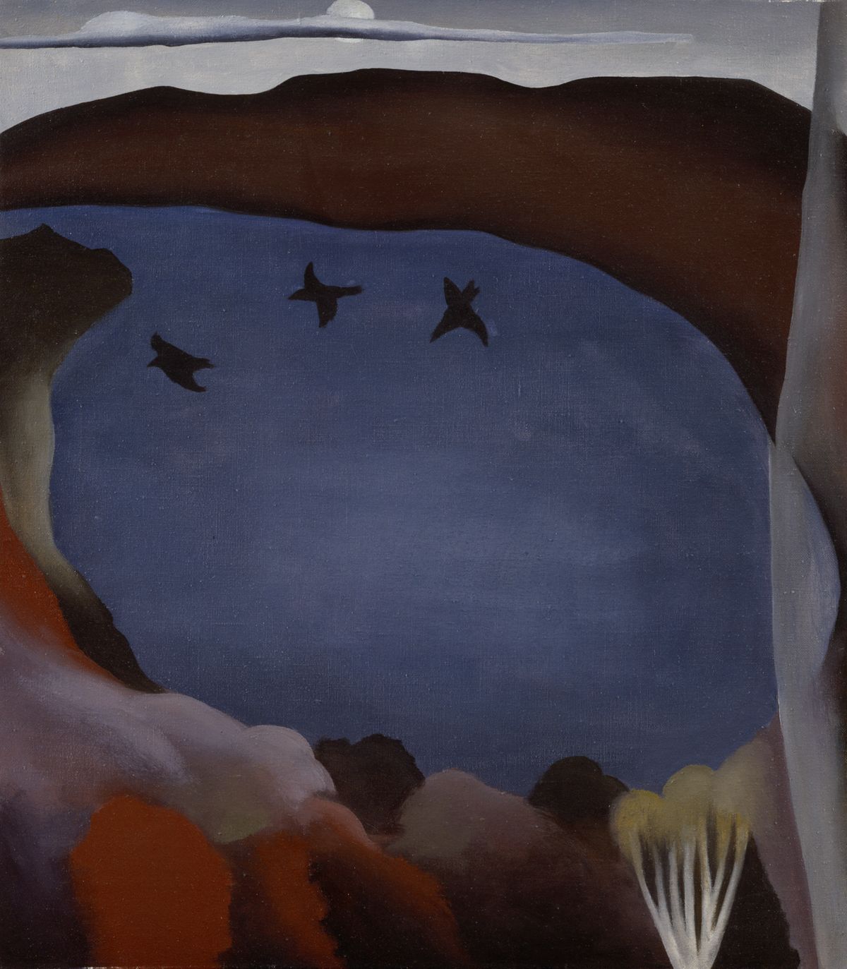 Lake George with Crows, peinture de Georgia O’Keeffe — National Gallery of Canada