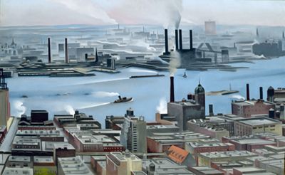 安西水丸 版画作品(Shelton Hotel) East River from the 30th Story of the Shelton Hotel, 1928