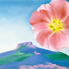 Hollyhock Pink with the Pedernal, 1937 | The Georgia O'Keeffe Museum