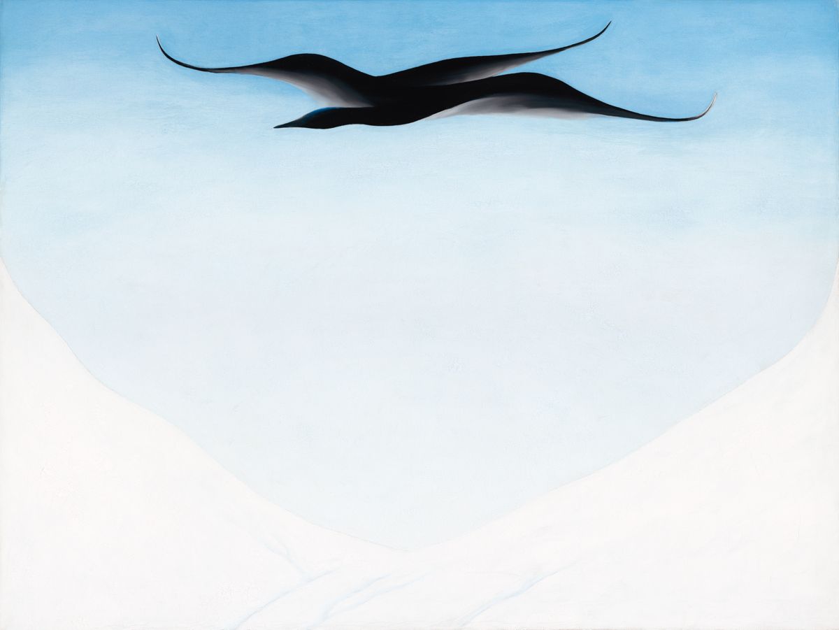 A Black Bird with Snow-Covered Red Hills, peinture de Georgia O’Keeffe — National Gallery of Art (NGA)
