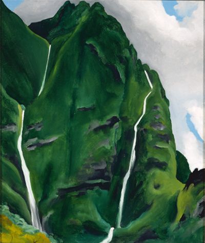 絵画『伊良湖』奥田省一作 Waterfall End of Road 'ʻĪao Valley, 1939 | Georgia O'Keeffe Museum