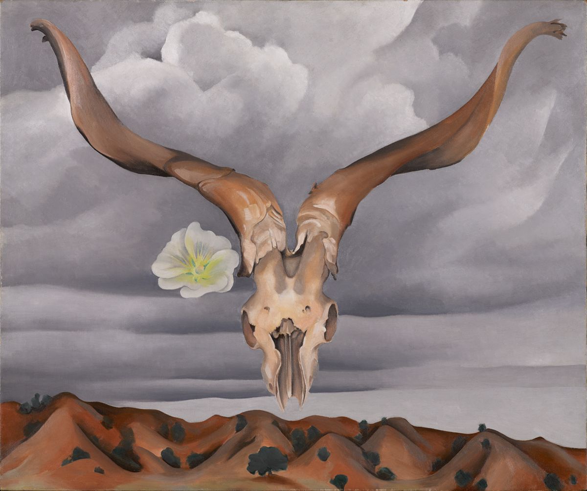 Ram's Head, White Hollyhock – Hills, peinture de Georgia O’Keeffe — Brooklyn Museum of Art