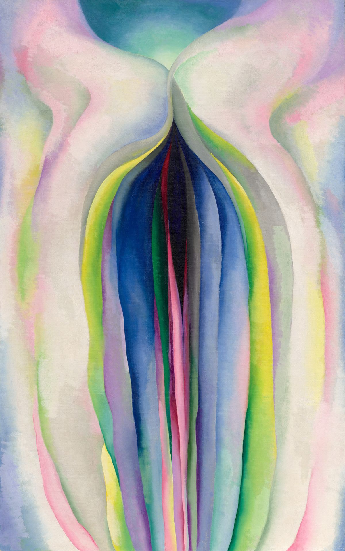 Grey Lines with Black, Blue and Yellow, peinture de Georgia O’Keeffe — The Museum of Fine Arts, Houston (MFA H)