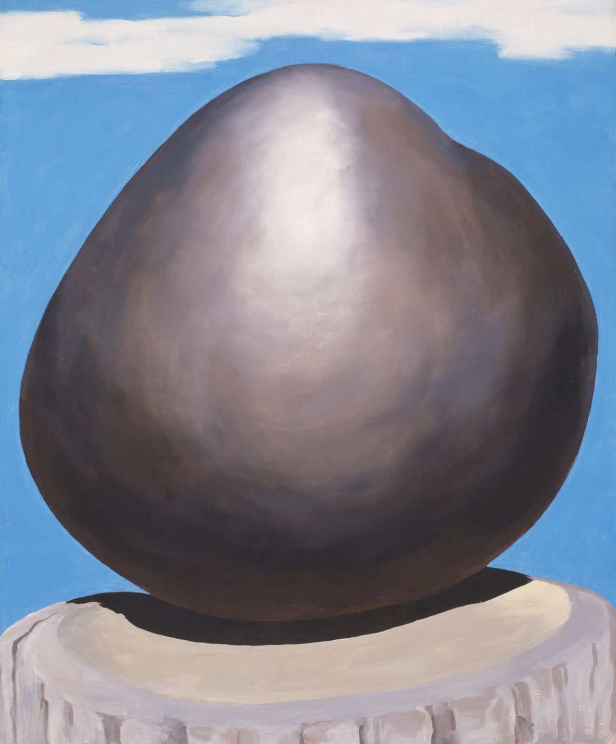 Black Rock with Blue Sky and White Clouds, peinture de Georgia O’Keeffe — Art Institute of Chicago
