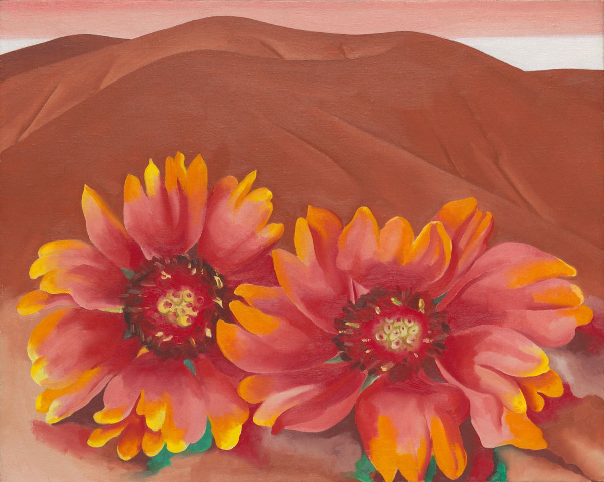 Red Hills with Flowers, peinture de Georgia O’Keeffe — Art Institute of Chicago